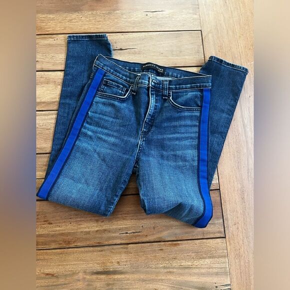 Veronica Beard Kate 10"
Skinny With Blue Tuxedo Stripes; Size 27/4 - Picture 5 of 10